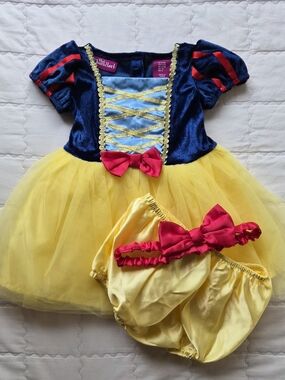 Kids Blue and Yellow Princess Tutu Costume with Pink Bows